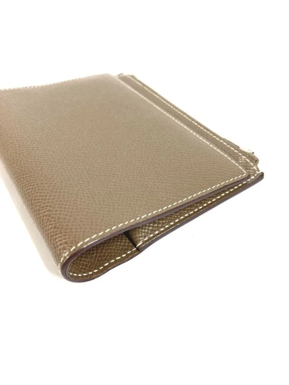 Hermes Notebook Cover EA Zip Leather Etoupe Gray Agenda